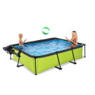 EXIT Lime pool 300x200x65cm med filterpump och tak och solsegel - gr&ouml;n