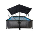 EXIT Black Wood pool 300x200x65cm med filterpump och solsegel - svart