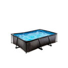 EXIT Black Wood pool 220x150x65cm med filterpump - svart