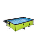 EXIT Lime pool 220x150x65cm med filterpump och tak och solsegel - grön
