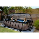 EXIT Black Leather pool 400x200x100cm med sandfilterpump och tak - svart