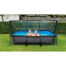 EXIT Black Wood pool 300x200x65cm med filterpump och tak - svart