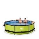 EXIT Lime pool &oslash;300x76cm med filterpump och tak - gr&ouml;n