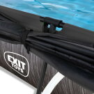 EXIT Black Wood pool 300x200x65cm med filterpump och solsegel - svart