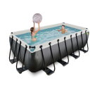 EXIT Black Leather pool 400x200x122cm med filterpump - svart
