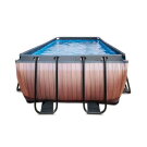 EXIT Wood pool 540x250x122cm med filterpump - brun