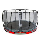 EXIT Elegant Premium ground trampoline ø366cm with Deluxe safety net - red