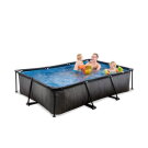 EXIT Black Wood pool 300x200x65cm med filterpump - svart