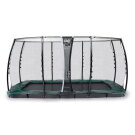 EXIT InTerra ground level trampoline 244x427cm with safety net - green