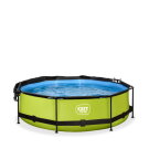 EXIT Lime pool &oslash;300x76cm med filterpump och solsegel - gr&ouml;n