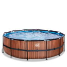 EXIT Wood pool ø450x122cm med sandfilterpump - brun