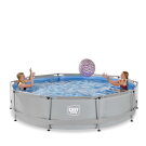 EXIT Soft Grey pool ø360x76cm med filterpump - grå