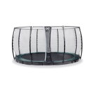 EXIT InTerra ground level trampoline ø366cm with safety net - green