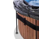 EXIT Wood pool ø450x122cm med sandfilterpump och tak och värmepump - brun