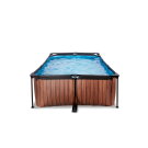 EXIT Wood pool 220x150x65cm med filterpump - brun