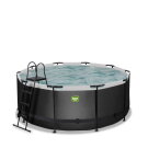 EXIT Black Leather pool &oslash;360x122cm med sandfilterpump - svart