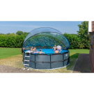 EXIT Black Leather pool ø450x122cm med sandfilterpump och tak - svart