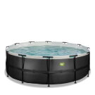 EXIT Black Leather pool ø427x122cm med sandfilterpump - svart