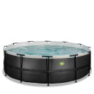 EXIT Black Leather pool ø450x122cm med filterpump - svart
