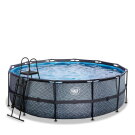 EXIT Stone pool &oslash;427x122cm med sandfilterpump - gr&aring;