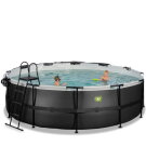EXIT Black Leather pool ø488x122cm med sandfilterpump och tak - svart