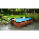 EXIT Wood pool 300x200x65cm med filterpump - brun