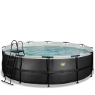EXIT Black Leather pool ø488x122cm med filterpump - svart