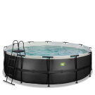 EXIT Black Leather pool &oslash;450x122cm med sandfilterpump - svart