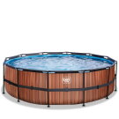 EXIT Wood pool &oslash;488x122cm med filterpump - brun
