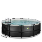 EXIT Black Leather pool ø450x122cm med sandfilterpump - svart