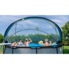 EXIT Black Leather pool ø450x122cm med sandfilterpump och tak - svart