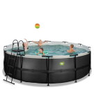 EXIT Black Leather pool ø450x122cm med filterpump - svart