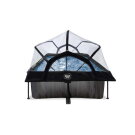 EXIT Black Wood pool 220x150x65cm med filterpump och tak - svart