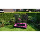 EXIT Silhouette nedgrävd studsmatta 153x214cm med skyddsnät - rosa