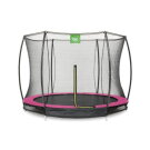 EXIT Silhouette nedgrävd studsmatta ø244cm med skyddsnät - rosa