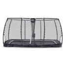 EXIT Supreme ground level trampoline 244x427cm with safety net - black