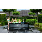 EXIT Black Wood pool ø300x76cm med filterpump - svart