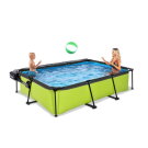 EXIT Lime pool 300x200x65cm med filterpump och tak - gr&ouml;n