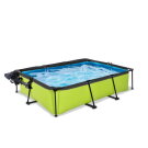 EXIT Lime pool 300x200x65cm med filterpump och tak och solsegel - gr&ouml;n