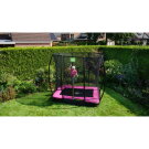 EXIT Silhouette nedgrävd studsmatta 153x214cm med skyddsnät - rosa