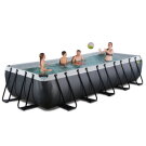 EXIT Black Leather pool 540x250x100cm med sandfilterpump - svart