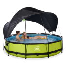 EXIT Lime pool ø360x76cm med filterpump och solsegel - grön