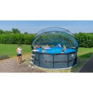 EXIT Black Leather pool ø450x122cm med sandfilterpump och tak - svart