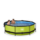 EXIT Lime pool &oslash;300x76cm med filterpump och solsegel - gr&ouml;n