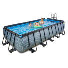 EXIT Stone pool 540x250x122cm med sandfilterpump - grå