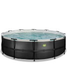 EXIT Black Leather pool &oslash;488x122cm med sandfilterpump - svart