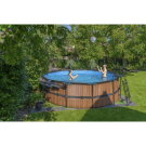 EXIT Wood pool ø450x122cm med filterpump - brun