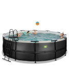EXIT Black Leather pool &oslash;450x122cm med sandfilterpump - svart