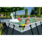 EXIT Black Leather pool 540x250x122cm med sandfilterpump och tak och värmepump - svart