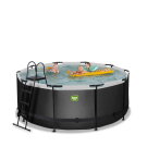 EXIT Black Leather pool ø360x122cm med filterpump - svart